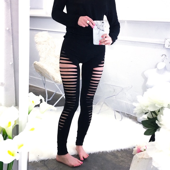 MoLeKula Pants - NWOT Black cut out long leggings